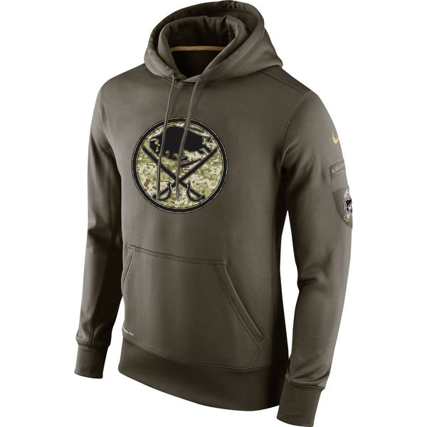 Men NHL Buffalo Sabres Nike Olive Salute To Service KO Performance Hoodie Green